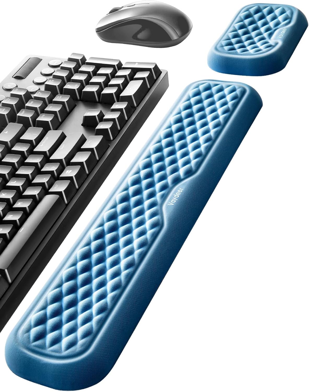 Vaydeer Wrist Rest for Keyboard and Mouse, Computer Ergonomic Wrist Support Pad, Soft Memory Foam Arm Cushion for Desk, Palm Hand Office Laptop Typing