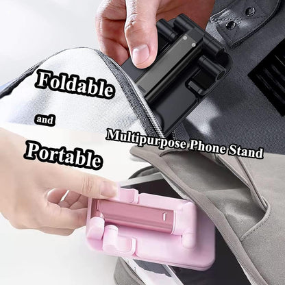 Meetuo 2 Pcs Cell Phone Stand, Adjustable Angle Height Phone Stand for Desk, Fully Foldable/Portable Phone Holder, Compatible for iPhone 16/15/14/13/12/Smartphones