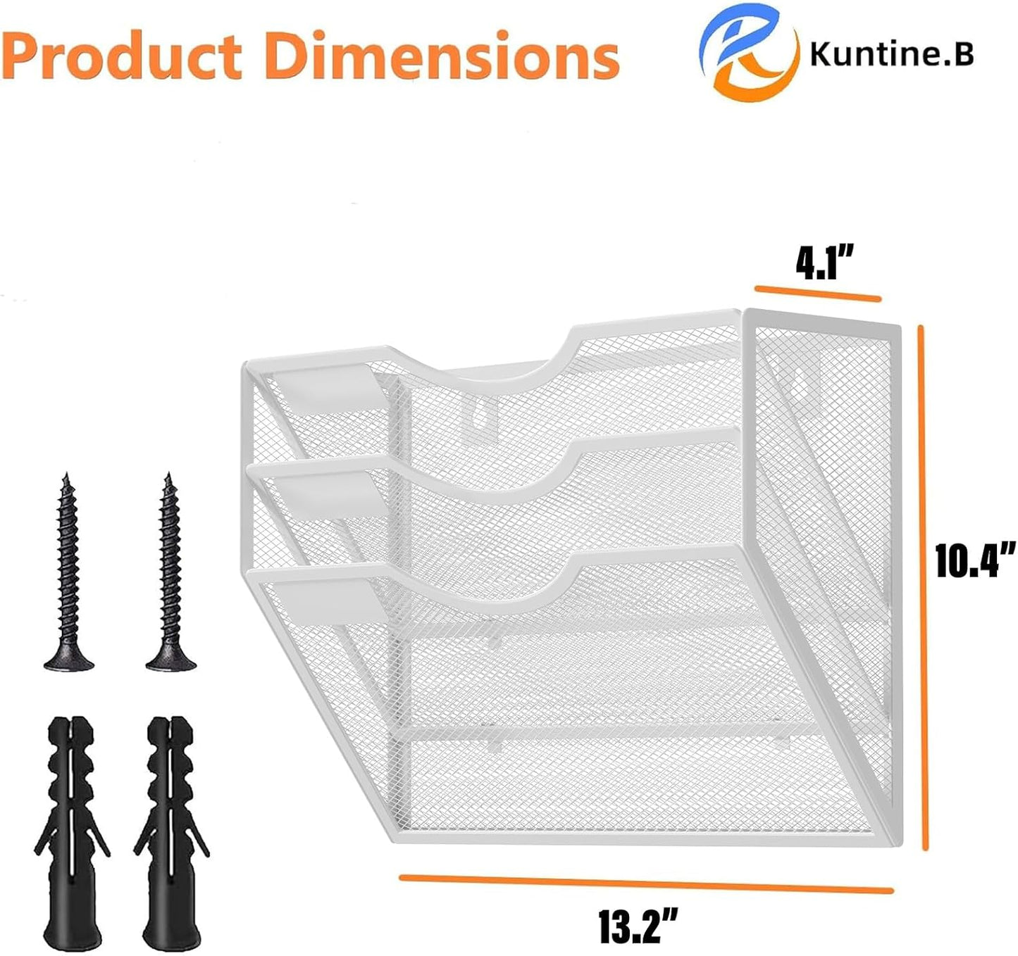 Kuntine.B Wall File Organizer Office Hanging Magazine Holder Wall File Organizer for Office Home (Black, 5 Tier)