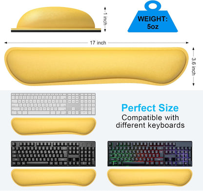 Dapesuom Enlarge Keyboard Wrist Rest, Cute Memory Foam Keyboard Wrist Cushion for Computer Desk Mats Support, Typing Pain Relief Ergonomic Mouse Pad Rests with Non-Slip Base for Gaming, Laptop, Purple