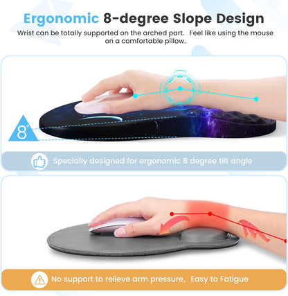HAOCOO Keyboard Wrist Rest, Ergonomic Mouse Pad with Wrist Rest, 3 in 1 Keyboard and Mouse pad with Coaster Set, Memory Foam Wrist Support, Non-Slip PU Base for Home Office, Rose Gold Pink
