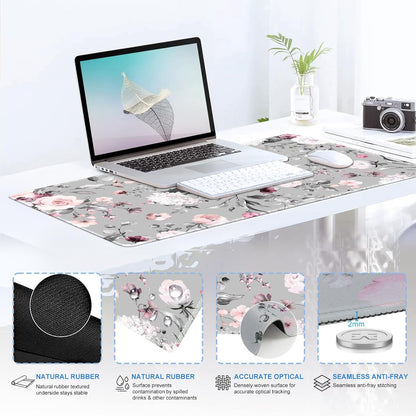iCasso Desk Mat, Gaming Mouse Pad Wrist Support Set,4in1 XXL Large Mousepad + Keyboard Wrist Rest+Mouse Wrist Rest+Coaster Set with Ergonomic Design for Home Office Table Computer-Penoy