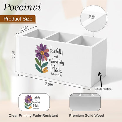 Blue Coquette Bow Pen Holder for Home Office Desk, Girly Office Decor, Preppy Blue Ribbon Bow Aesthetic Wooden Box Sign Pencil Holder for Desk Shelf Organizer