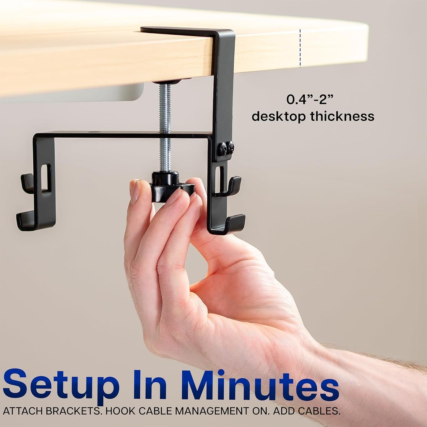 VIVO Clamp-on Under Desk 31 inch Fabric Cable Management Tray, Wire Concealer, Power Strip Storage, Workspace Organization, Easy Fold Down Access, Black, DESK-AC31F-C