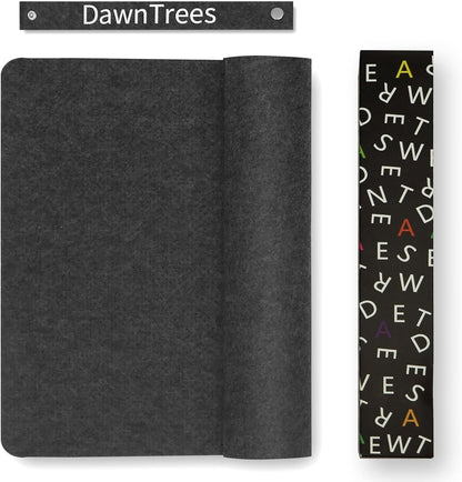 DawnTrees Felt Desk Pad,Keyboard Mat (35.8" x 11.8"),Large Felt Mouse Pad,Computer Desk Mat XL,Desk Protector for Office (Light Gray)
