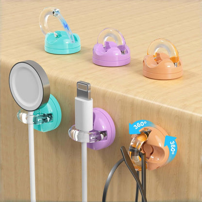 IFNOW 6 Pack Magnetic Cable Clips for Nightstand Black and White Self Adhesive Cord Holder Adjustable Clip for Desk, Nightstand, Phone Charger, Computer, Home, Office, Car
