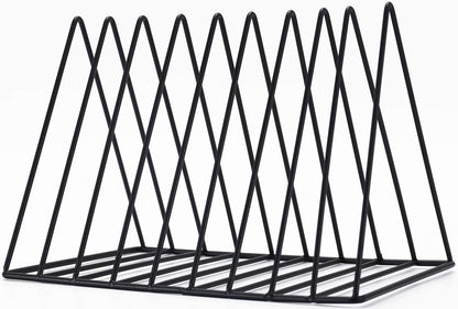 Sooyee 9 Slot Rose Gold Magazine Holder,Desktop File Sorter Organizer Triangle Bookshelf Decor Home Office