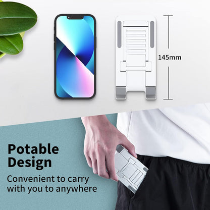 Cell Phone Stand for iPhone 17 Pro Max 17e 16e 16 15 14 13 for Samsung S26 Ultra S25 S23 A17 A16 Pixel 10a Aluminum Adjustable Cradle Holder Tablet Kickstand for iPad mini Air Desk Home Office,Silver
