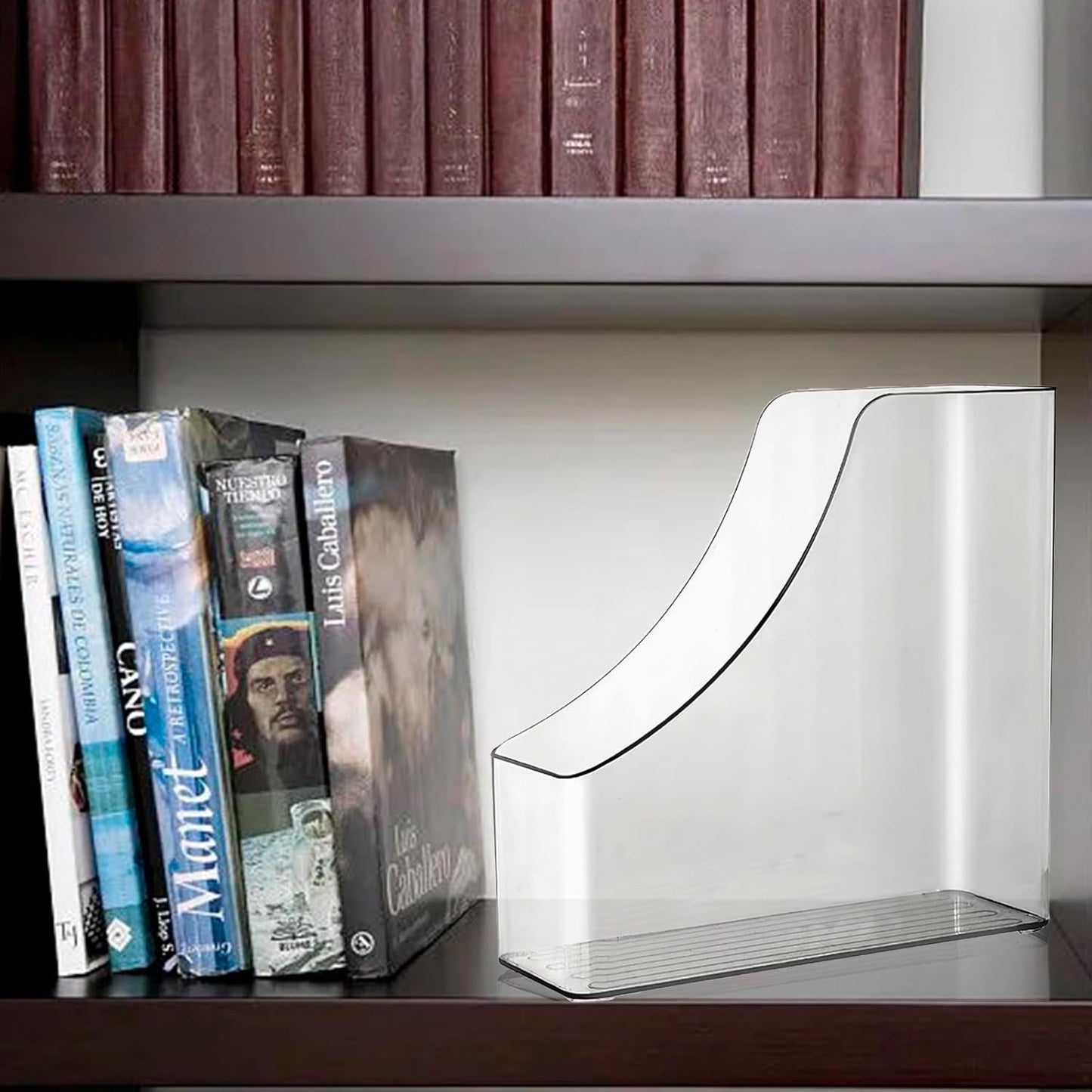 1 Pack Vertical File Holder Clear PET Desk Organizer and Storage Bins Holding for Magazines Binders Notebooks Envelopes File Organizer for Desk Multi-purpose Document Organizer Work Desktops