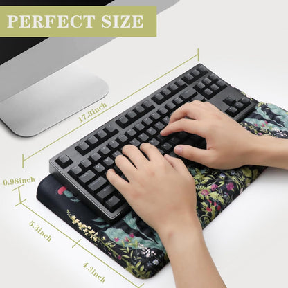 Computer Keyboard Stand Pad with Wrist Rest, Ergonomic Comfy Tilted Keyboard Stand Riser Holder Pad for Office Home (Black)