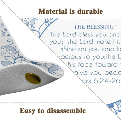 Inspirational Gifts for Women Jewelry Valet Tray, Motivational Positive Affirmations Gifts for Women, Blue Retro Nightstand Desk Accessories PU Leather Tray Organizer for Jewelry Rings Watches