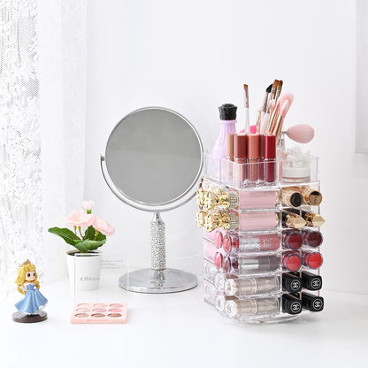Ikee Design Acrylic Makeup Organizer with 4 Drawers and Removable Top Lipstick Holders, Ideal for Make-up or Accessories,Enhance Your Vanity or Bathroom with Clear Design for Quick Visibility