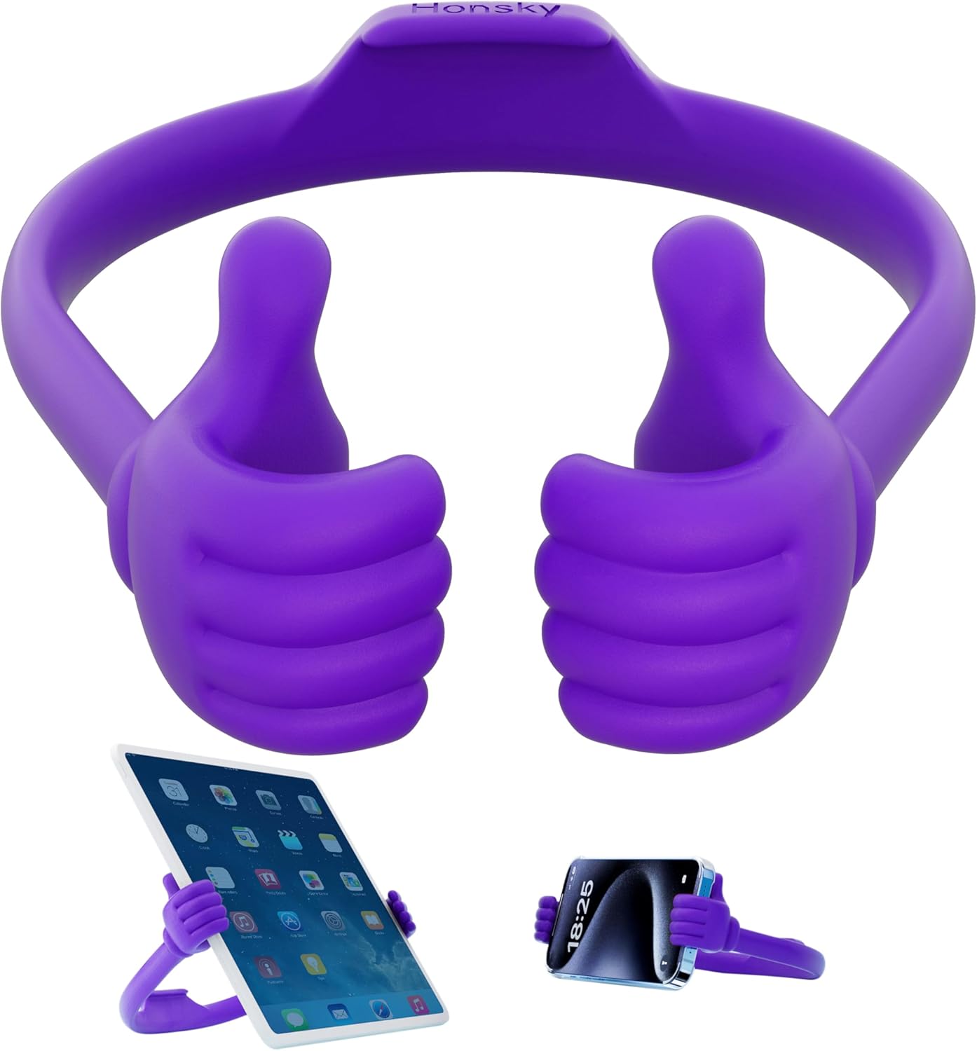 Honsky Thumbs-up Cell Phone Stand Holder,Tablet Stand Cradle for Desk Desktop Smartphone Cellphone Mobile Phone,Tablets - Universal, Adjustable Flexible,Blue