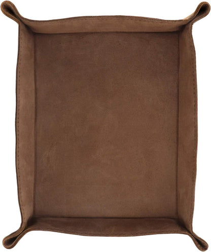Londo Genuine Leather Tray Organizer - Practical Lightweight Water Resistant Computer Table Desk Storage Box for Wallets, Watches, Keys, Coins, Cell Phones and Office Equipment
