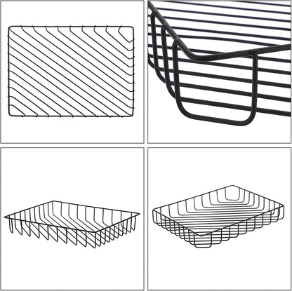 BTSKY Multipurpose A4 File Tray Wire Desk Tray Organizer Elegant Letter Size Desk Documents Trays Magazine Files Storage Basket Organizer Bin for Office Cosmetics Bathroom(Rose Gold)