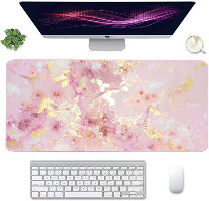 4-in-1 Large Mouse Pad, Keyboard Wrist Rest Pad & Wrist Support Mousepad Set, Extended Desk Pad Waterproof Desk Mat for Home Office Study Game