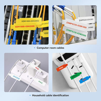 NIIMBOT Thermal Transfer Cable Labels 0.49" x 4.29", Only for N1(B18) Label Maker, PET Material, Waterproof and High-Temperature Resistance, Long Storage Time, 1 Roll of 60, Yellow