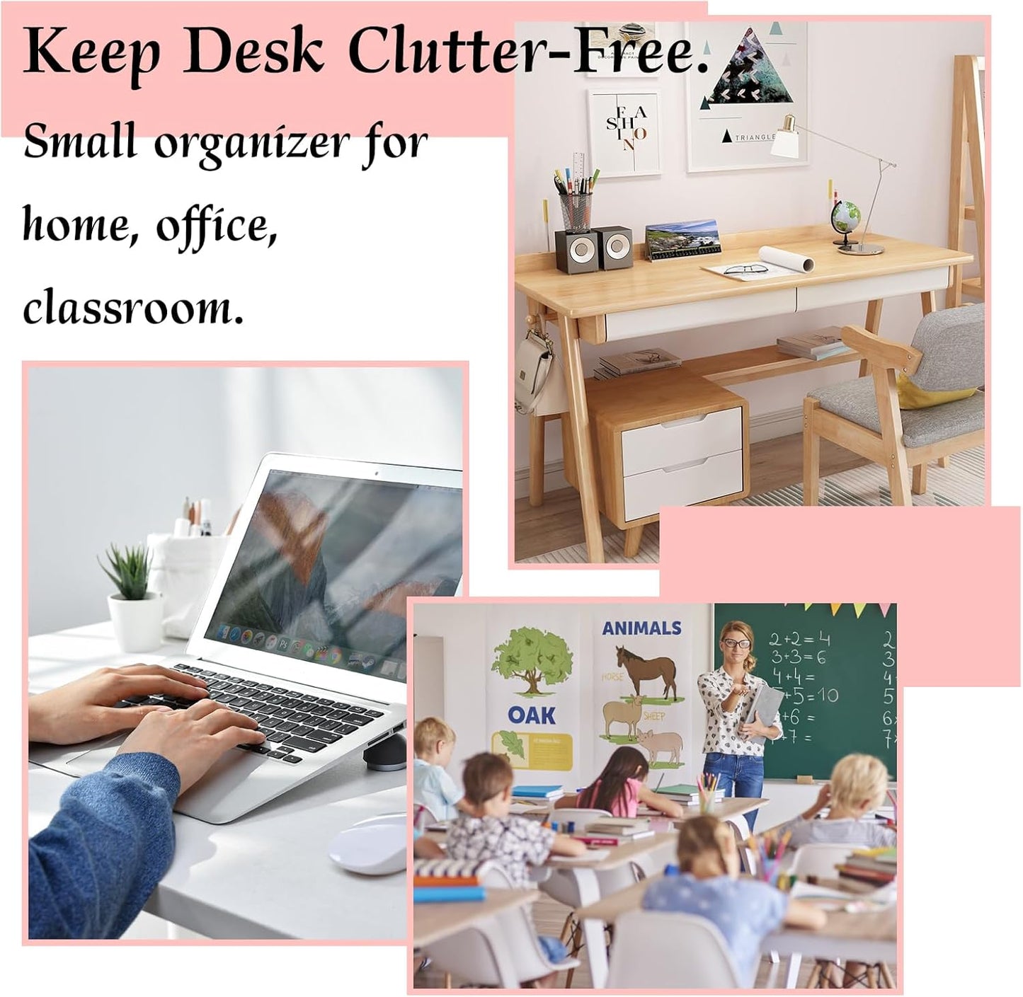 Small Drawer Organizer for Desk, 4.7" x 4.7" x 3.8" Small Desktop Organizer with 6 Drawers, Plastic Storage Box for Office, Classroom, Craft and Home Organization