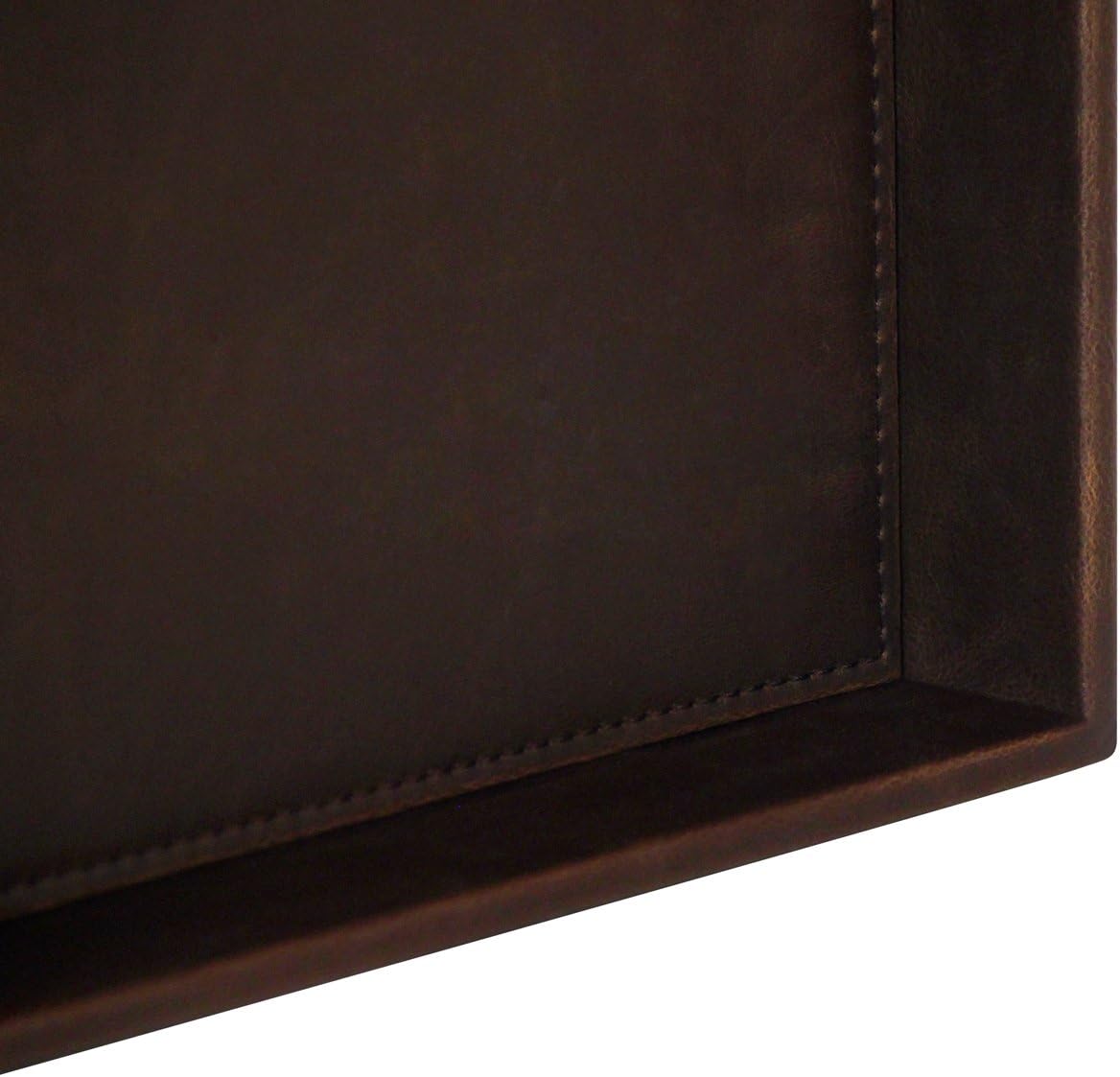 Vixdonos Valet Tray Nightstand Organizer Leather Catchall Tray for Perfume,Jewelry,Key and Remote on Counter or Dresser(Black)