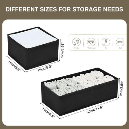 DIMJ Drawer Organizers Clothes, Dresser Organizer Bins for Baby Clothes,Underwear and Sock, Fabric Closet Organization and Storage Boxs, Drawer Dividers for Nursery, Clothing, Tie - 4 Pack, Beige