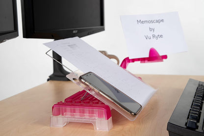 MemoScape Adjustable in-Line Document Holder for Typing | Reduces Neck Strain, Improves Focus, Boosts Desk Organization, and Workflow | Paper Holder Stand for Desk and Home Office - Black (VUR 2060)