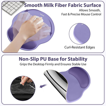 Sushret Mouse Pad and Keyboard Wrist Rest, 3-in-1 Gel Memory Foam Ergonomic Mouse Pad with Wrist Rest Set,Gaming Mousepad Arm Cushion Support for Computer Office Desk Accessories Cute Setup,Sage Green