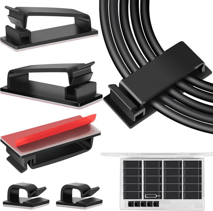 120 PCS Cable Clips, Adhesive Cord Clips for Wires on Wall, Strong Wire Clips Holders Cord Organizer for Cable Management, Christmas Lights, USB, Phone Charger, Cat 6, Car Dash Cam (Small, Black)