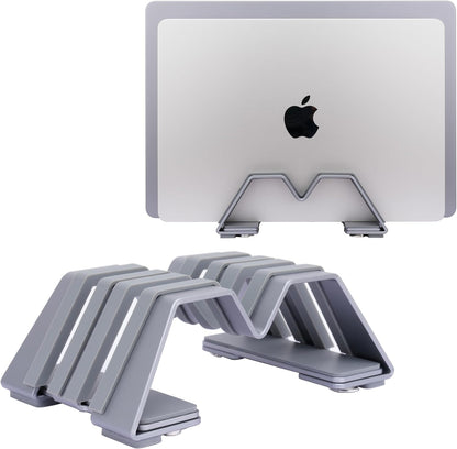 Adjustable Vertical Laptop Stand - Aluminum, Universal Fit for All Laptops (10-30mm Thickness) - Fashion Design, Adjustable Width, Anti-Slip & Scratch-Resistant, Patented Design