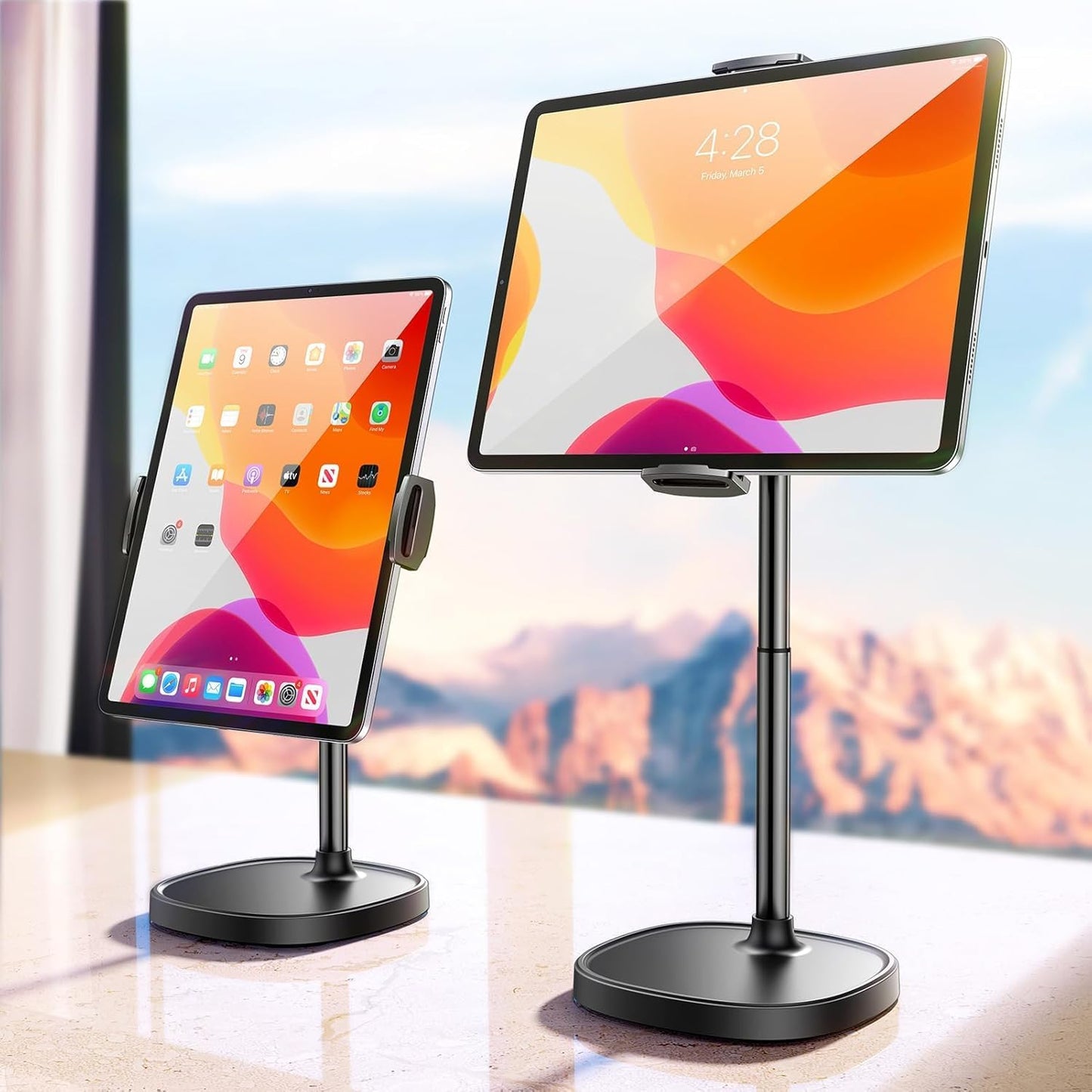 DIMONCOAT Phone Stand for Desk, Angle Height Adjustable Phone Holder for Desk, Aluminum Alloy Universal iPhone Holder, Retractable Cell Phone Stand Recording Office for iPhone 17 16 15 Pro Max S26