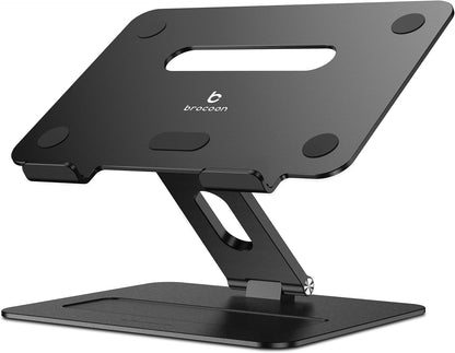 Adjustable MacBook Laptop Stand for Desk | Ergonomic Aluminum Laptop Riser with Heat-Vent, Compatible for 10-17" Laptops, Space Grey