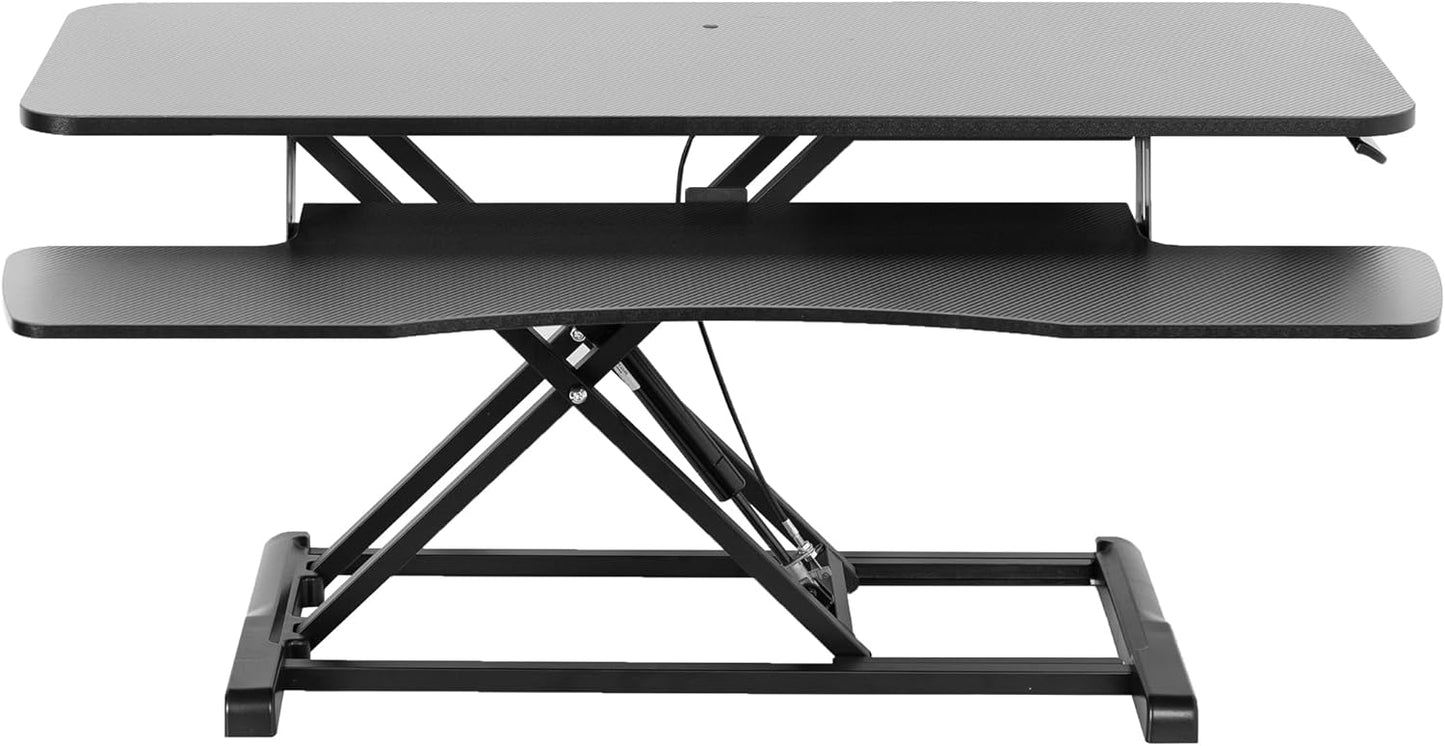 VIVO 26 inch Desk Converter, K Series, Height Adjustable Sit to Stand Riser, Dual Monitor and Laptop Workstation with Keyboard Tray, Black, DESK-V026KB