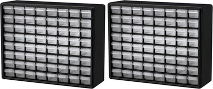 Akro-Mils 24-Drawer Plastic Drawer Storage Cabinet for Garage Organization, Bead Organizer, Building Bricks Storage, Teacher Toolbox, Makeup Organizer, 20" W x 6" D x 16" H, 10124 Black