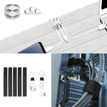 ENONCI Updated Cable Raceway Kit - 77 (5x15.4) Inch Open Slot Wire Covers for Cords, Under Desk Cable Management System to Hide Under Desk/Tv/Computer/Net/Power Cords, (Pack 5)