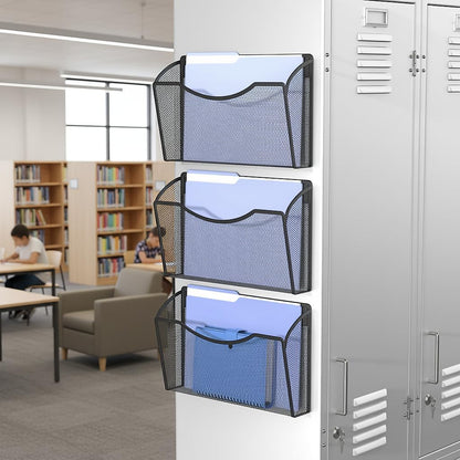 MINDEPOT Wall File Organizer,Hanging Wall Mounted File Folder Binder Holder Mail Organizer for Office,Home and School Supplies