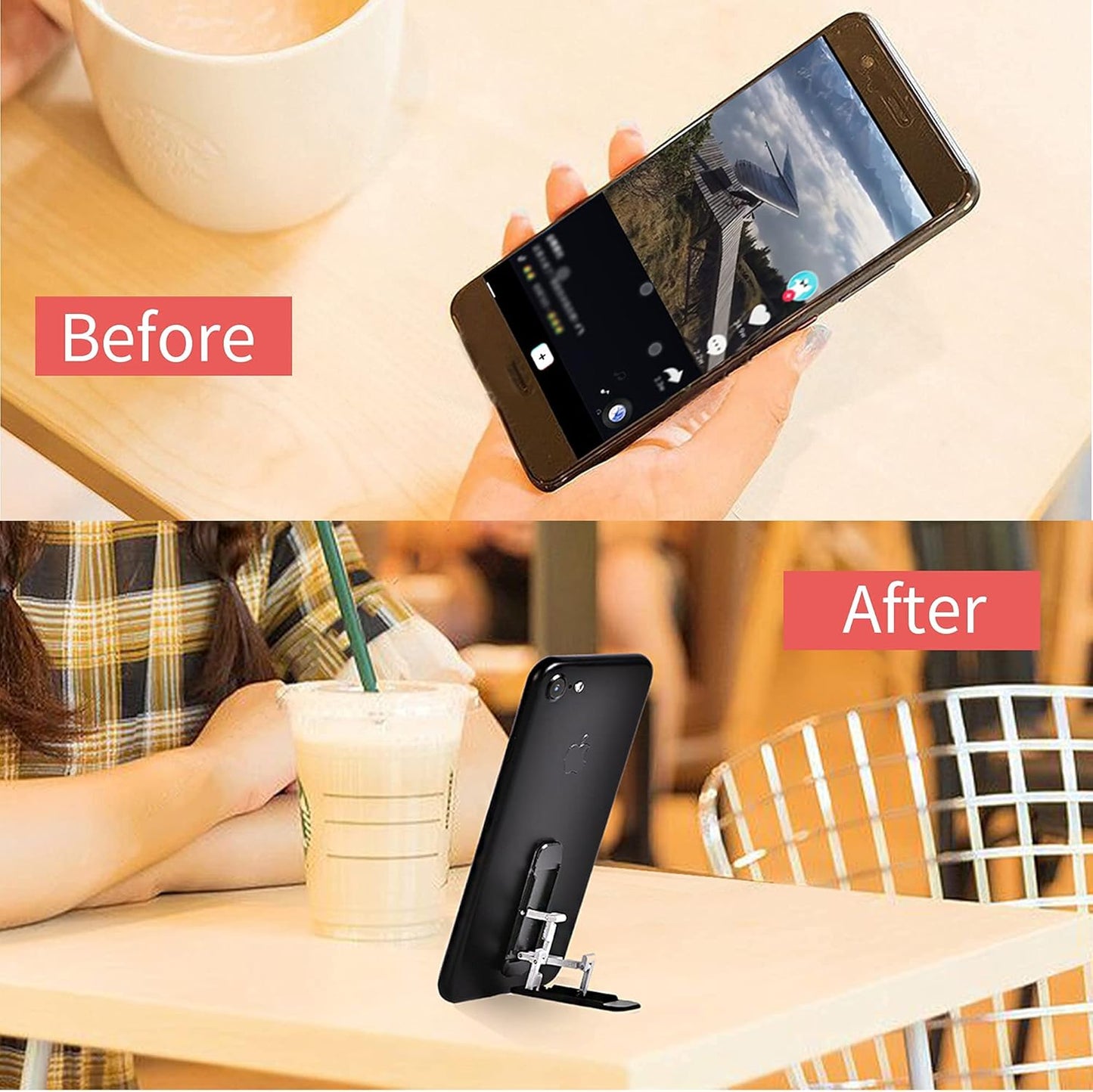 Phone Kickstand, Cellphone Stand, Angle Adjustable, Black