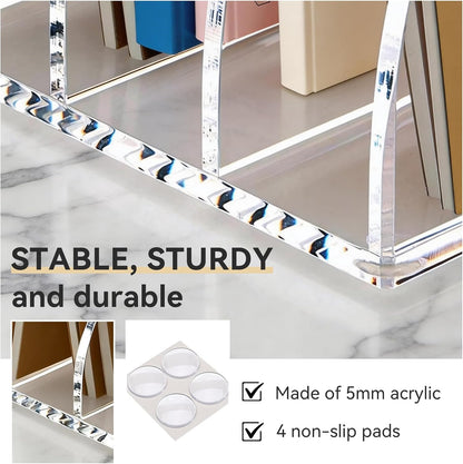 Acrylic Magazine File Holder,4 Vertical Compartments Desk Document Sorter Organizer,Clear Office Organization Supplies,For: Files, Books, and Accessories