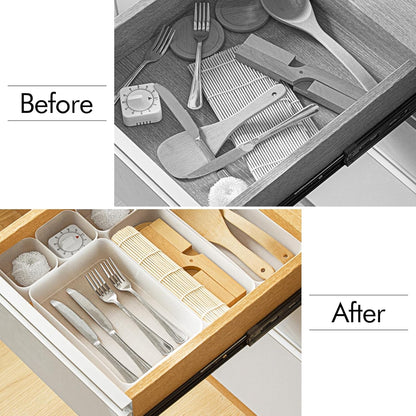 Poeland 5 Pcs Drawer Organizer Tray Storage Box for Bedroom Nightstand Drawer Dresser Bathroom Kitchen Drawer, Frosted