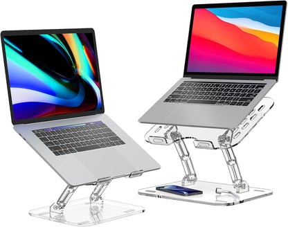 Lpoake Adjustable Foldable Laptop Stand, Portable Ergonomic Computer Stand for Laptop, Compatible with 10 to 15.6 Inches Notebook Computers