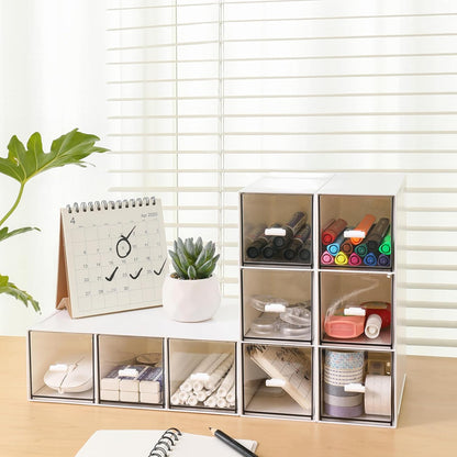 MILULUGO Plastic 3 Drawer Organizer for Cosmetic Storage, Desk Organizer, Makeup Organizer for nail polish, Lipstick, Brushes, Jewelry, Skincare, Bathroom Organization Boxes - White