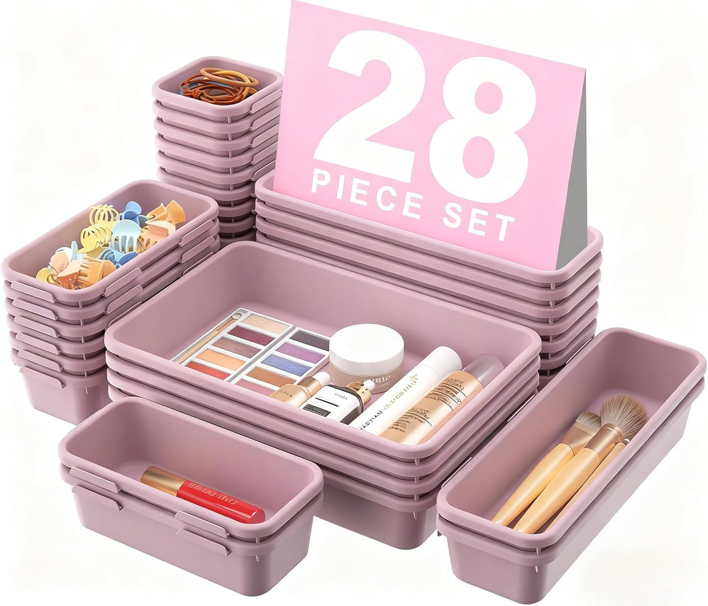 【Military Grade】A-LuGei Drawer Organizer, 【𝟱𝗦𝗶𝘇𝗲】 Makeup organizer, 【Holds 177 Items】 Bathroom Organizers and Storage, Organization and Storage, Desk Drawer Organizer for Bathroom Vanity