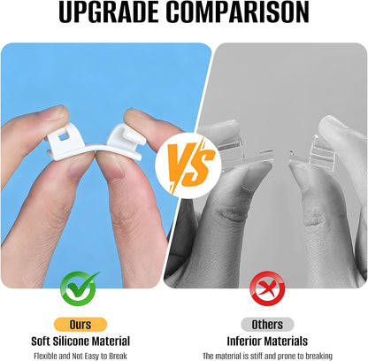 50 Pcs Self Adhesive Cable Clips,Upgraded Cable Management with Screw Hole,Strong Cord Organizer for Under Desk,Car,TV PC,Christmas Light Indoor/Outdoor-S