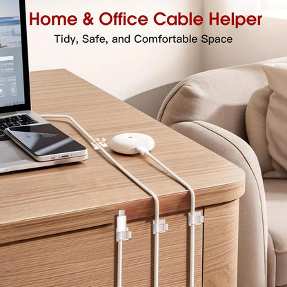 Latoxcaa 120PCS Heavy-Duty Adhesive Cable Clips, Clear Traceless Cord Organizer & Wire Holders for Wall, Desk, Car, LED Strips and Outdoor Lights (Small)