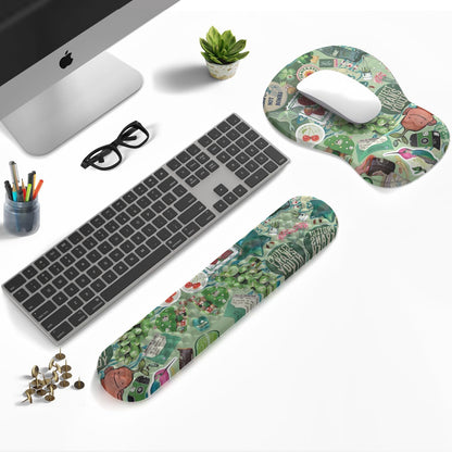 Ghost Book Mousepad with Wrist Rest Halloween Computer Keyboard Mouse Pad Black Cute, Mouse Pad with Wrist Rest for Computer Keyboard, 2 In1 Mousepad with Wrist Support Easy Typing&Relieve Wrist Pai