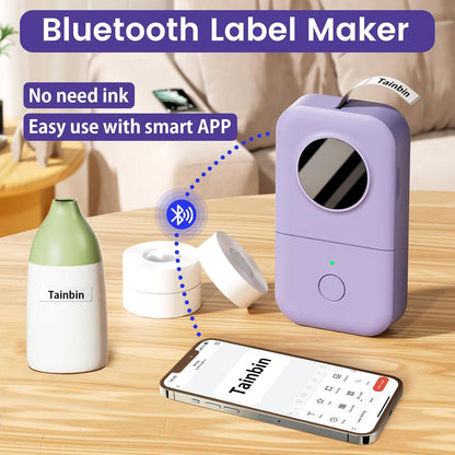 Phomemo Label Maker, D30 Portable Bluetooth Label Maker Machine with Tape, Small Mini Label Printer, Multiple Templates Fonts Icon Labeler for Home, School, Office