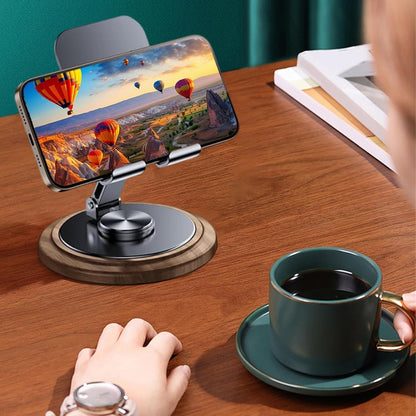 Adjustable Cell Phone Stand,360 Rotating Foldable Desktop Cellphone Stand with Anti-Slip Base Portable Phone Holder for iPhone 17 16 15 14 13 Pro Max, All Smart Phones, iPad