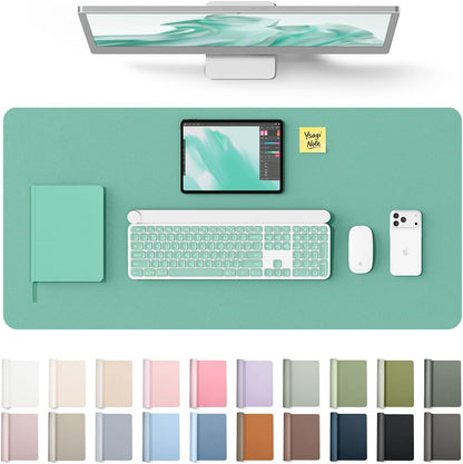 YSAGi Leather Desk Protector, Office Mat, Large Mouse Mat, Non-Slip PU Leather Blotter, Laptop Pad, Waterproof Writing Pad for Office and Home (Light Pink, 23.6" x 13.8") - Colors B