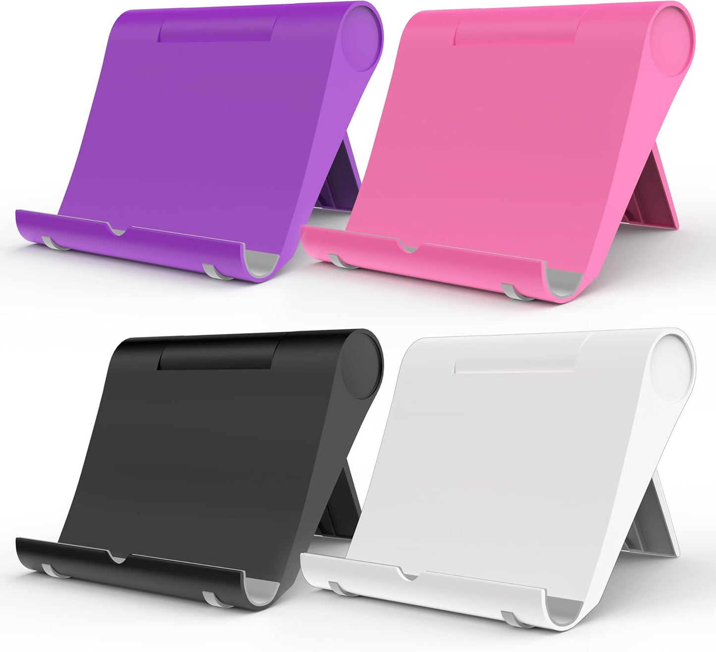 Cell Phone Stand for Desk, Foldable and Adjustable Multi-Angle Holder Dock, Universal Compatibility for Most Phone and Tablet, Portable and Sturdy Design for Office and Home (Pink)
