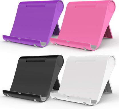 Cell Phone Stand for Desk, Foldable and Adjustable Multi-Angle Holder Dock, Universal Compatibility for Most Phone and Tablet, Portable and Sturdy Design for Office and Home (Pink)