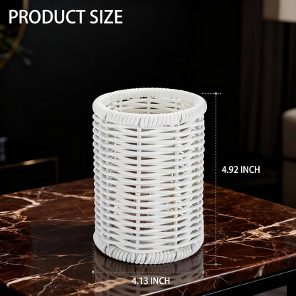 Clear Acrylic Cotton Swab Ball Holder Qtip Organizer with Lid 2-Grid Canister for Make Up Pads, Floss Picks, Vanity Storage,Bath Salts, Cosmetics, Home Bathroom Decor (DP004)