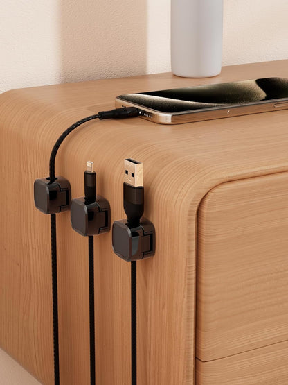 Magnetic Cable Clips, Adjustable Cord Holder Management, Adhesive Wire Keeper Organizer for Home Office Desk Phone PC Car Wall Desktop Nightstand Appliance (9-Pack Black Crystal)